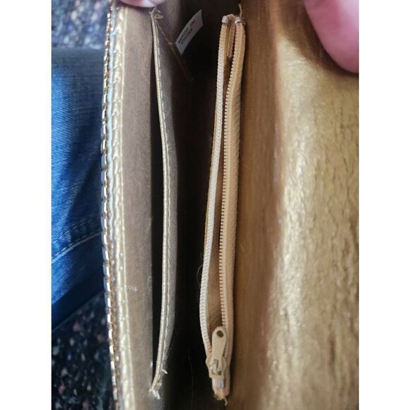 70s 80s GOLD Disco Crossbody Purse Bag Evening Chain Vintage eighties Vday - Picture 4 of 6